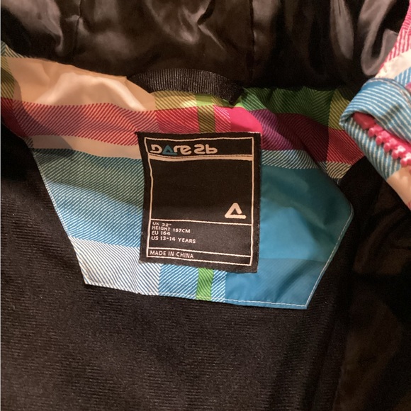DARE2b ARED 5000 1 GIRLS PLAID WINTER SKI  COAT SZ. 13/14 - Picture 15 of 16